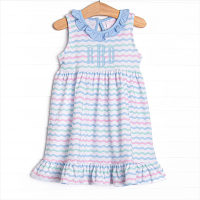 Ric Rac Rays Ruffle Dress, Blue