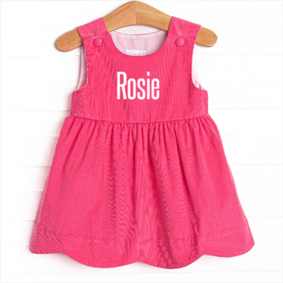 Rose Bush Beauty Corduroy Dress, Pink