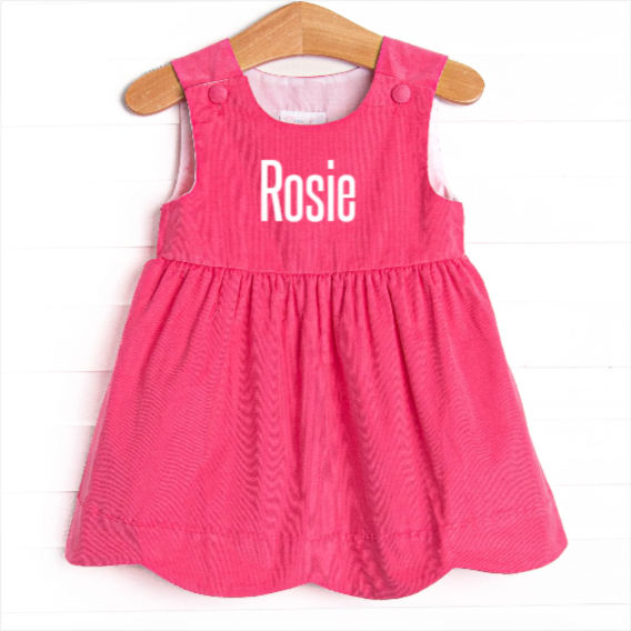 Rose Bush Beauty Corduroy Dress, Pink