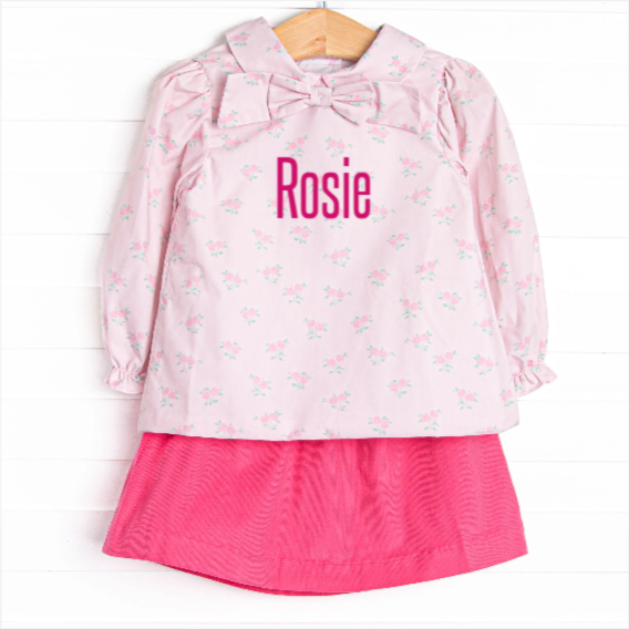 Rose Bush Beauty Skirt Set, Pink