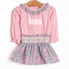 Ruffled Ribbons Smocked Skirt Set, Pink