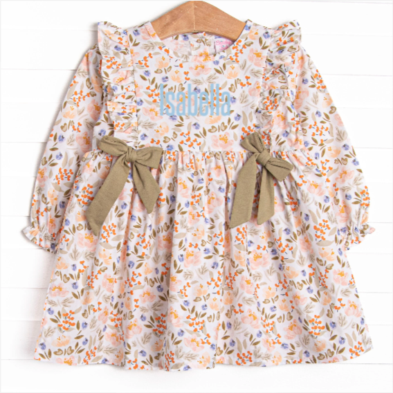 Girl's Sage Garden Side Tie Dress in Green size 4T | Stitchy Fish Girl's Sage Garden Side Tie Dress in Green size 4T | Stitchy Fish