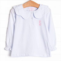 Samantha Scalloped Collar Long Sleeve Top, (2 Colors)