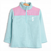 Sawyer Fleece Pullover, Mint and Pink Gingham