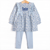 Saylor Floral Bow Legging Set, Blue