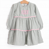 Schoolyard Sage Tiered Dress, Green