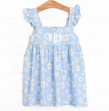 Daisy Daydream Dress, Blue – Stitchy Fish - Main Image