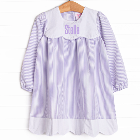 Southern Scallops Dress, Purple