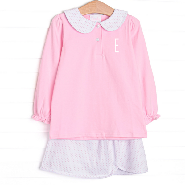 Bitty Dot Basic Skirt Set, Pink