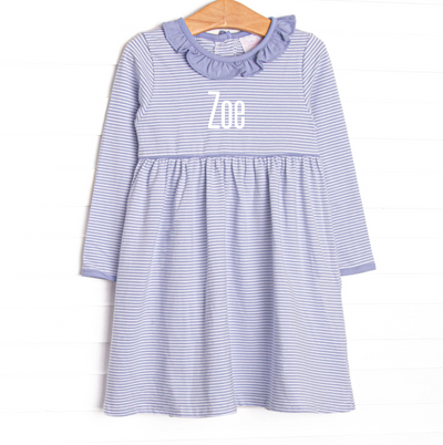 Zoe Dress, Periwinkle Stripe