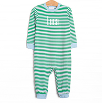 Luca Romper, Blue and Kelly Green Stripe