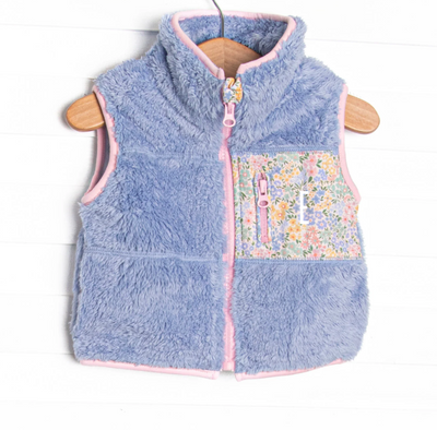 Farrah Floral Vest, Blue