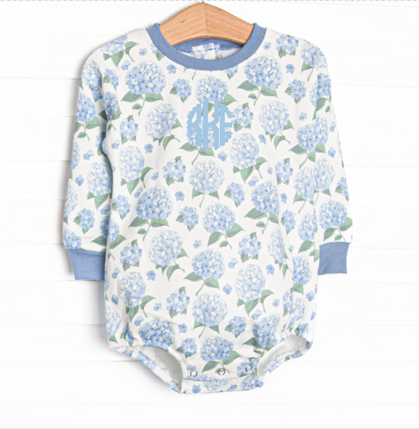 Hydrangea Blooms Sweatshirt Bubble, Blue