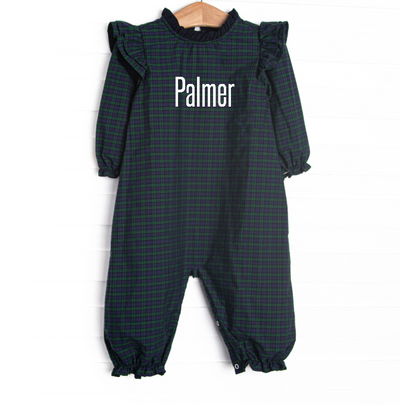 Palmer Plaid Romper, Blue