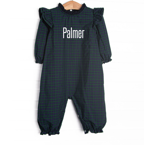 Palmer Plaid Romper, Blue