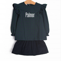 Palmer Plaid Skirt Set, Blue
