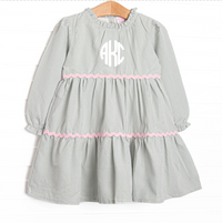 Schoolyard Sage Tiered Dress, Green