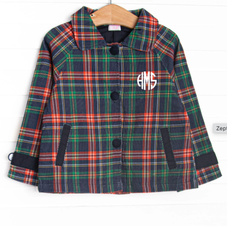 Timeless Tartan Corduroy Coat, Blue