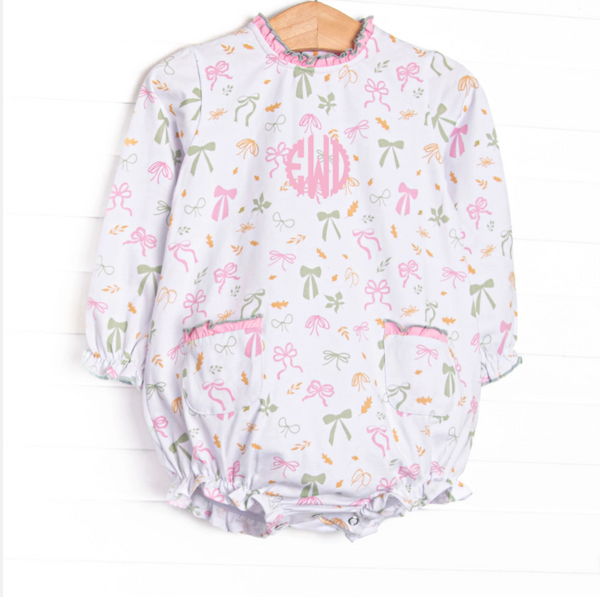 Fall Frenzy Ruffle Neck Pocket Bubble, Pink