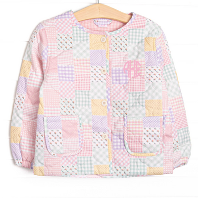 Coat of Quilted Colors Pocket Jacket, Pink