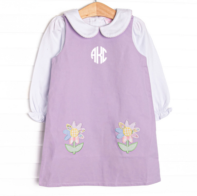 Blooming Belle Applique Jumper Set, Purple