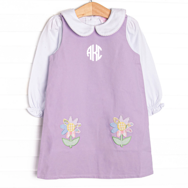 Blooming Belle Applique Jumper Set, Purple