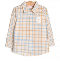 Perfect Day Plaid Button-Up Shirt, Blue