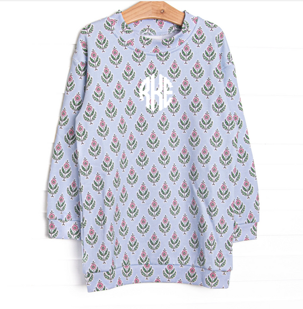 Medallion Moments Mock Neck Sweatshirt, Blue