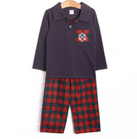 Holiday Heritage Polo Pocket Pant Set, Navy