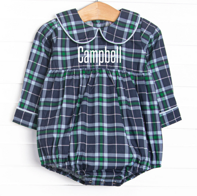 Campbell Long Sleeve Bubble, Navy Plaid