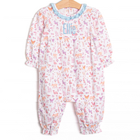 Fairytale Farm Ruffle Romper, Blue