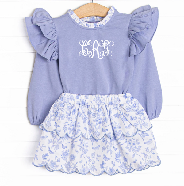 Timeless Toile Skirt Set, Blue