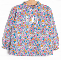 Bali Blooms Long Sleeve Top, Orange