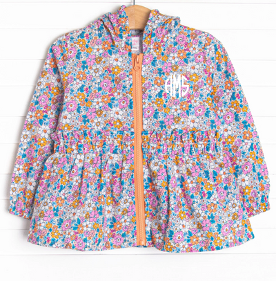 Bali Blooms Hooded Jacket, Orange