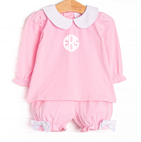 Bitty Dot Basic Bloomer Set, Pink