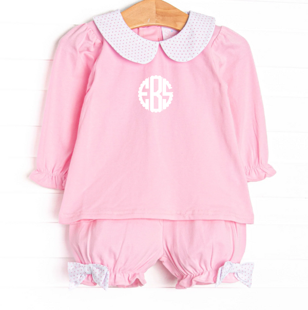 Bitty Dot Basic Bloomer Set, Pink
