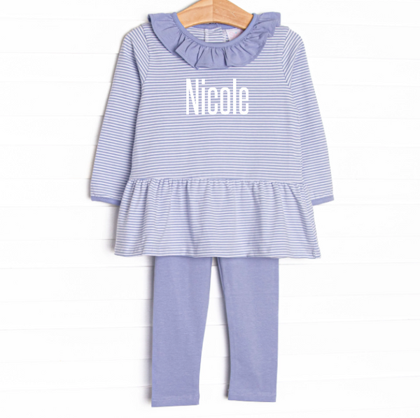 Nicole Legging Set, Periwinkle Stripe