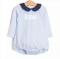 Graham Collared Bubble, Navy and Light Blue Stripe