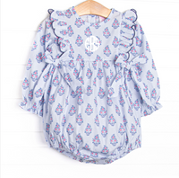 Blue Bud Bouquet Side Tie Bubble, Blue