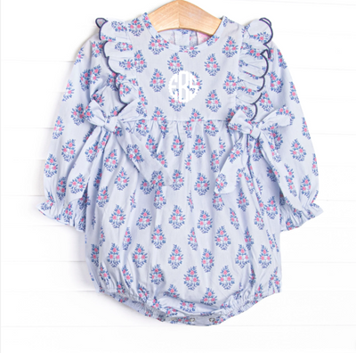 Blue Bud Bouquet Side Tie Bubble, Blue