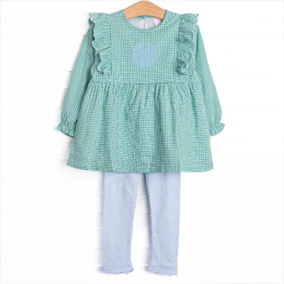 Sea Green Sky Legging Set, Green