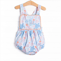 Sea Turtle Season Sunsuit, Blue