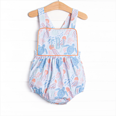 Sea Turtle Season Sunsuit, Blue