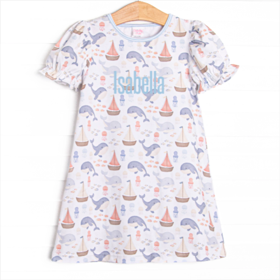 Seafarer Sails Dress, Blue