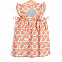 Seashore Shells Side Tie Dress, Orange