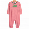 Seasonal Stripes Pima Romper, Red