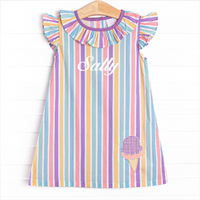 Sherbet Scoops Applique Dress, Purple