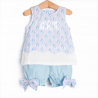 Silhouette Sunday Bloomer Set, Blue