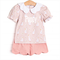 Silly Goose Short Set, Pink