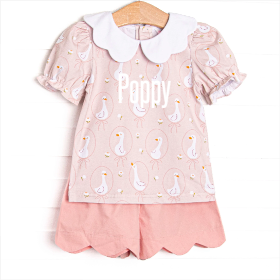 Silly Goose Short Set, Pink